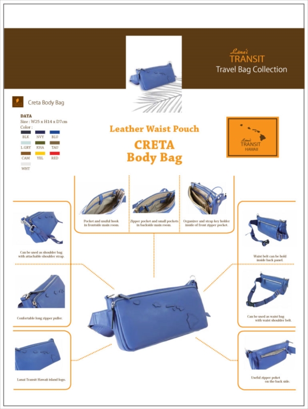Linea :Creta Bodybag | AQUA BLU - Hawaii