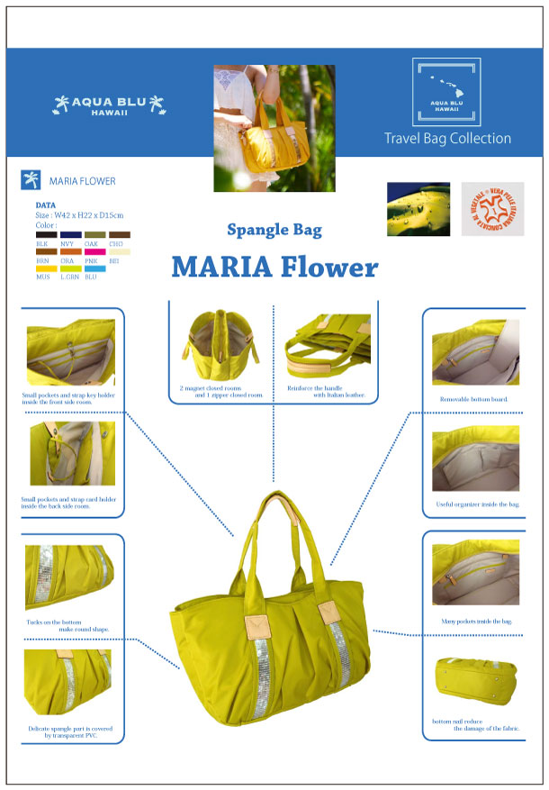 Linea :MARIA FLOWER | AQUA BLU - Hawaii