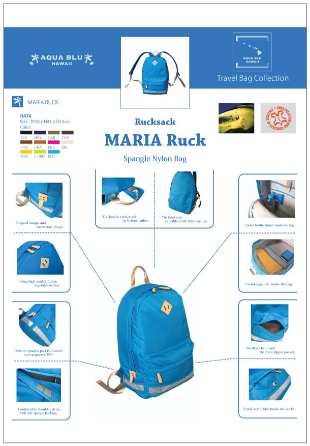 Linea :MARIA RUCK | AQUA BLU - Hawaii