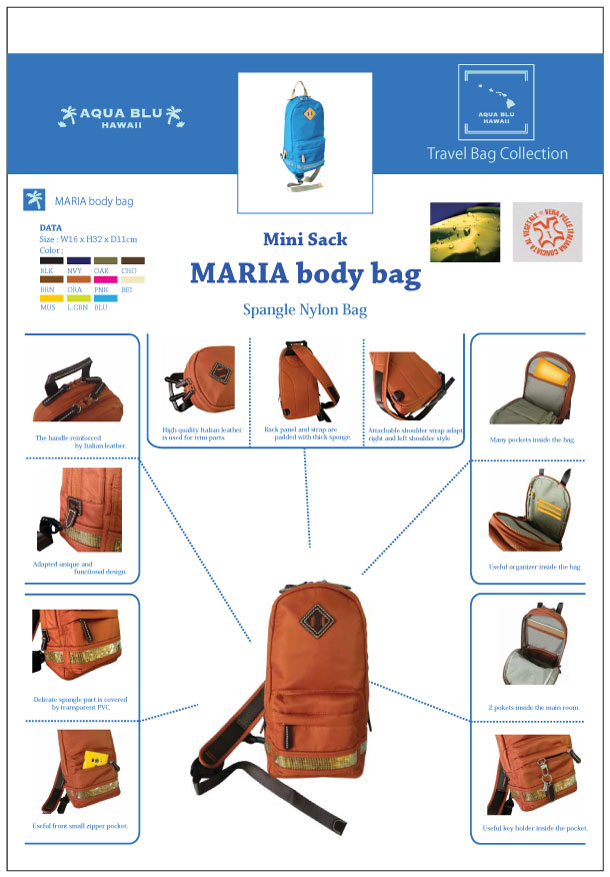 Linea :MARIA BODY BAG | AQUA BLU - Hawaii