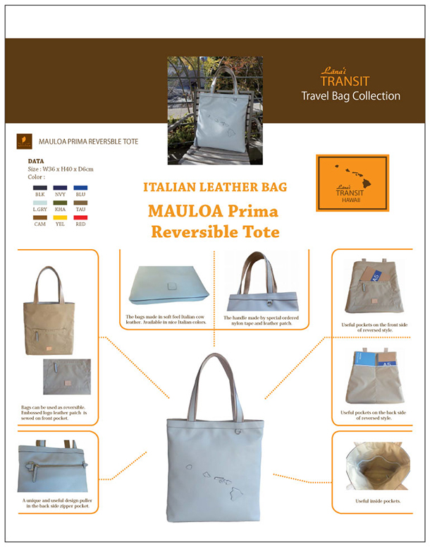 Linea :Mauloa Reversible Tote | AQUA BLU - Hawaii